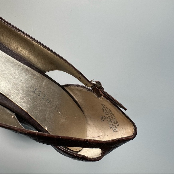 Nine West Leather Open Toe Heels - Picture 9 of 10